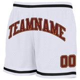 Benutzerdefiniert Authentisch Basketball Kurze Hose Rot-Weiß-Schwarz-Orange