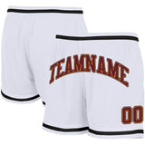 Benutzerdefiniert Authentisch Basketball Kurze Hose Rot-Weiß-Schwarz-Orange
