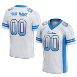 Team Benutzerdefinierte Authentisch Drift Mode Fußball Jersey Weiß-Blau Gittergewebe