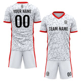 Benutzerdefinierte Fußball Trikots für Männer Frauen Personalisierte Fußball Uniformen für Erwachsene und Kind Weiß&Rot&Schwarz