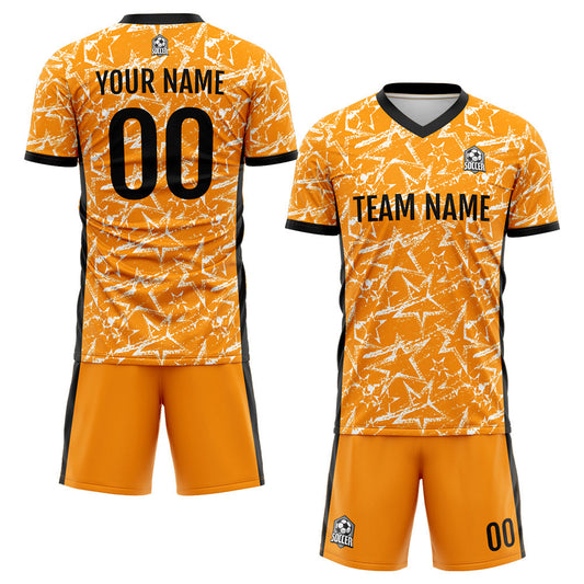 Benutzerdefinierte Fußball Trikots für Männer Frauen Personalisierte Fußball Uniformen für Erwachsene und Kind Orange