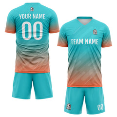 Benutzerdefinierte Fußball Trikots für Männer Frauen Personalisierte Fußball Uniformen für Erwachsene und Kind Teal