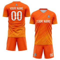 Benutzerdefinierte Fußball Trikots für Männer Frauen Personalisierte Fußball Uniformen für Erwachsene und Kind Orange