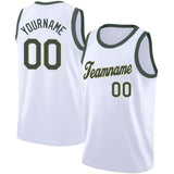 Benutzerdefiniert Authentisch Basketball Jersey Weiß-Grün-Creme