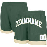 Benutzerdefiniert Authentisch Basketball Kurze Hose Grün-Weiß-Creme