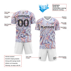 Benutzerdefinierte Fußballuniform Jersey Kinder Erwachsene Personalisiertes Set Jersey Shirt Weiß