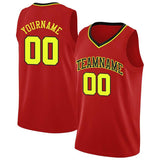 Benutzerdefinierte Authentisch  Basketball Trikot Schwarz-Rot-Neon Gelb