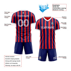 Benutzerdefinierte Fußballuniform Jersey Kinder Erwachsene Personalisiertes Set Jersey Shirt Blau