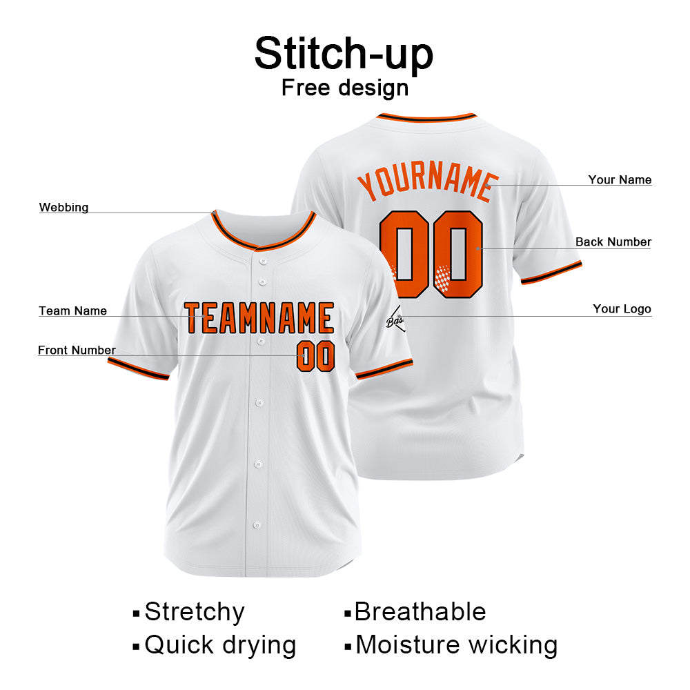 Benutzerdefinierte Authentisch Baseball-Trikot Weiss Netz