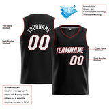 Benutzerdefinierte Authentisch  Basketball Trikot Schwarz-Weiß-Rot