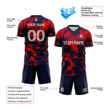 Benutzerdefinierte Fußballuniform Jersey Kinder Erwachsene Personalisiertes Set Jersey Shirt Marine