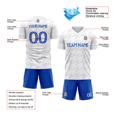 Benutzerdefinierte Fußballuniform Jersey Kinder Erwachsene Personalisiertes Set Jersey Shirt Weiß