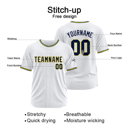 Benutzerdefinierte Authentisch Baseball-Trikot Weiss Netz