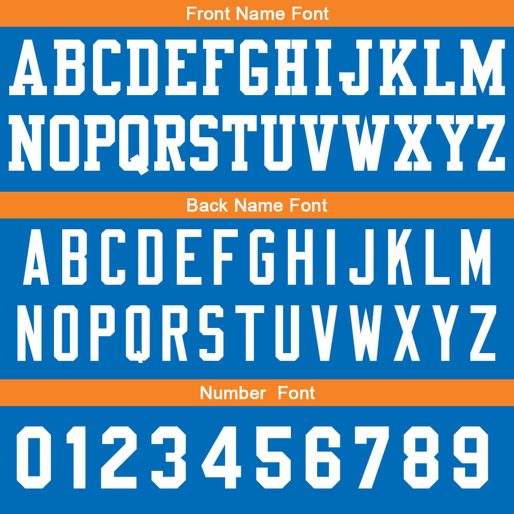 Benutzerdefinierte Basketball Jersey personalisiert genäht Name&Number&Logo Royal&Orange