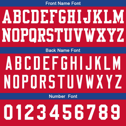 Benutzerdefinierte Basketball Jersey personalisiert genäht Name&Number&Logo Rot&Royal