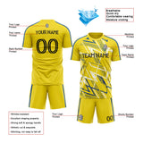 Benutzerdefinierte Fußballuniform Jersey Kinder Erwachsene Personalisiertes Set Jersey Shirt Gelb