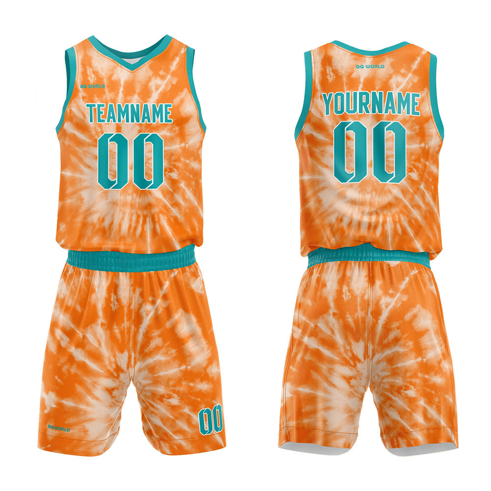 Benutzerdefinierter Tie-Dye Basketballanzug für Erwachsene und Kinder Personalisiertes Trikot