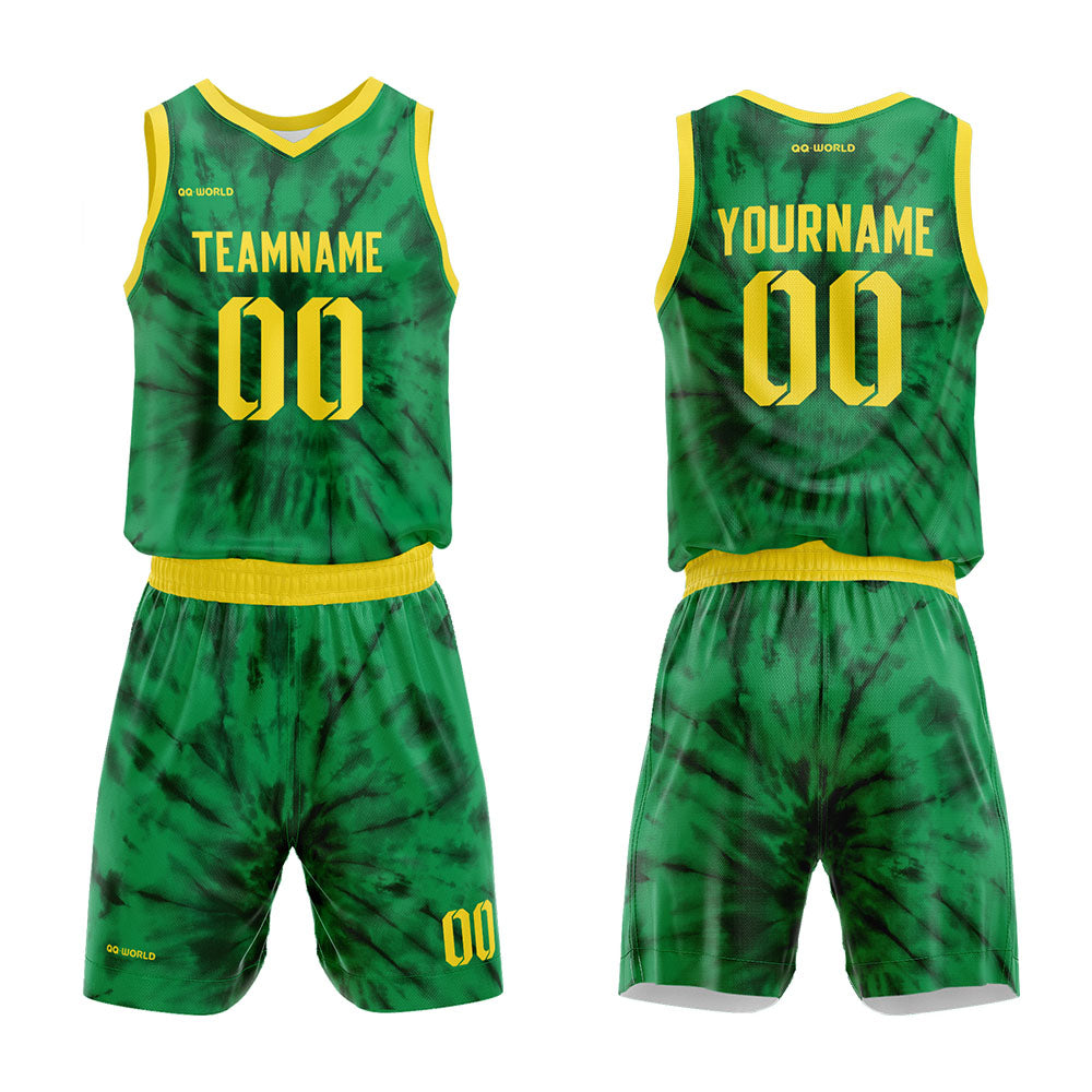 Benutzerdefinierter Tie-Dye Basketballanzug für Erwachsene und Kinder Personalisiertes Trikot