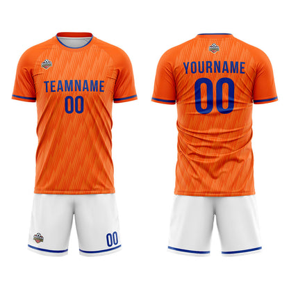 Benutzerdefinierte Fußball Trikots für Männer Frauen Personalisierte Fußball Uniformen für Erwachsene und Kind Orange-Weiß