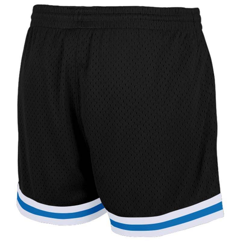 Benutzerdefiniert Authentisch Basketball Kurze Hose Weiß-Hellblau-Schwarz