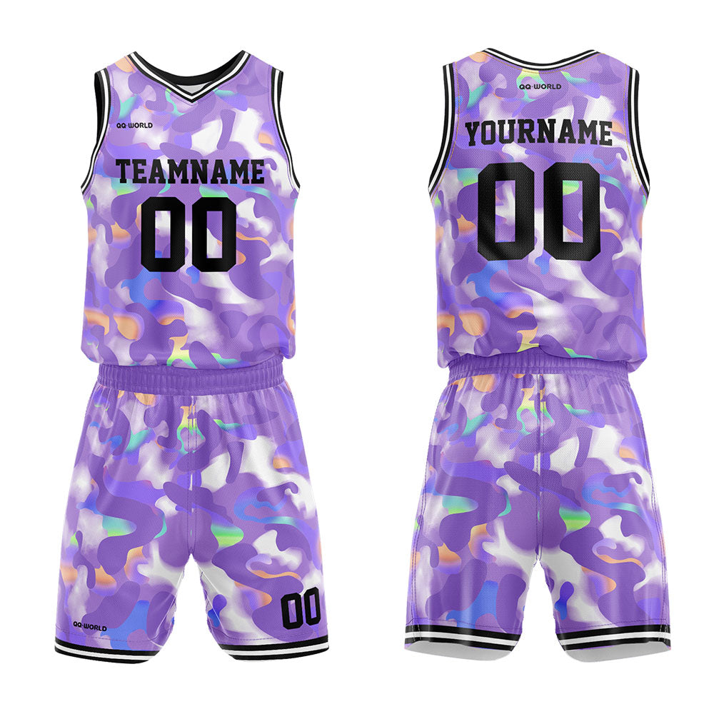 Benutzerdefinierter Tarnung Basketballanzug für Erwachsene und Kinder Personalisiertes Trikot