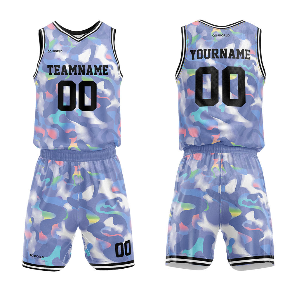 Benutzerdefinierter Tarnung Basketballanzug für Erwachsene und Kinder Personalisiertes Trikot