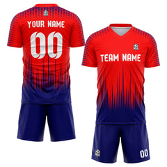 Benutzerdefinierte Fußballuniform Jersey Kinder Erwachsene Personalisiertes Set Jersey Shirt Rot