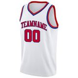 Benutzerdefinierte Authentisch  Basketball Trikot Rot-Weiß-Königlich