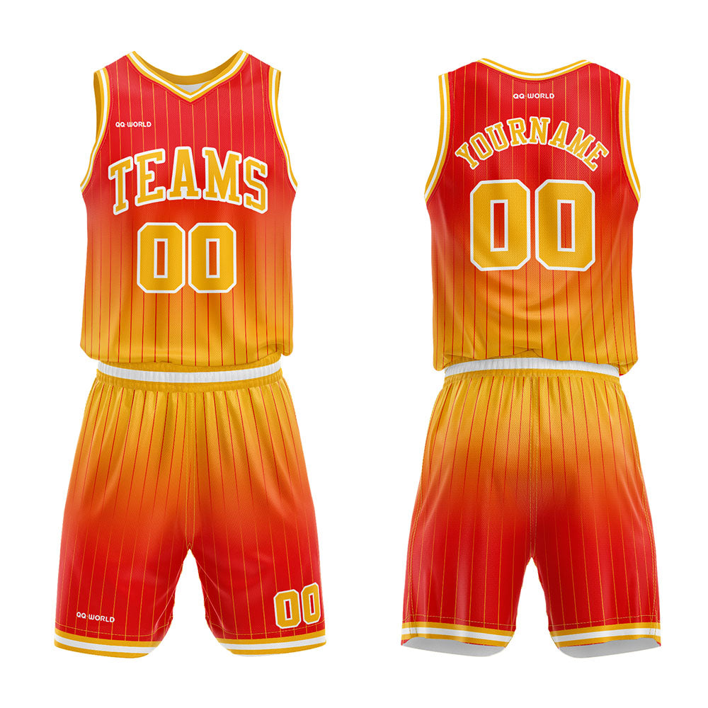 Benutzerdefinierter Streifen Gradient Basketballanzug für Erwachsene und Kinder Personalisiertes Trikot