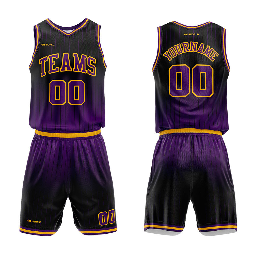 Benutzerdefinierter Streifen Gradient Basketballanzug für Erwachsene und Kinder Personalisiertes Trikot