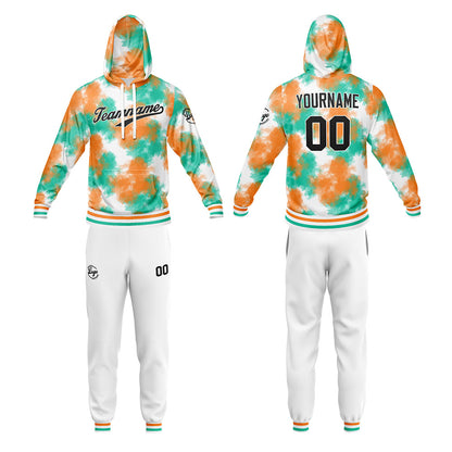 Benutzerdefiniert gebatikt Sport-Hoodie-Oberteil und Hosen-Set