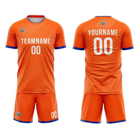 Benutzerdefinierte Fußball Trikots für Männer Frauen Personalisierte Fußball Uniformen für Erwachsene und Kind Orange