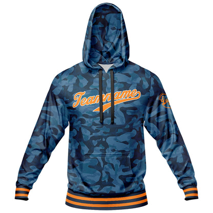 Benutzerdefiniert Tarnung Sport Jersey Satz Trainingsanzug Zur Seite fahren Kapuzenpullover Oberteile und Hose Satz Marine