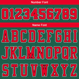 Benutzerdefiniert Authentisch Basketball Jersey Grün-Rot-Schwarz-Weiß