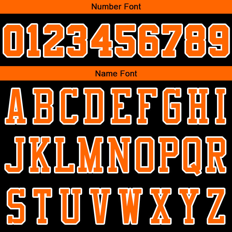 Benutzerdefinierte Authentisch  Basketball Trikot Schwarz-Orange-Hellblau