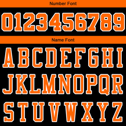 Benutzerdefinierte Authentisch  Basketball Trikot Schwarz-Orange-Hellblau