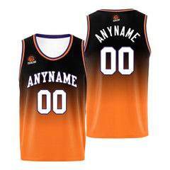 Benutzerdefinierte Basketball Jersey personalisiert genäht Name&Number&Logo Lila&Orange