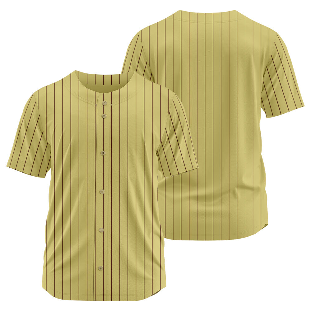 Benutzerdefinierte Authentisch Baseball  Nadelstreifen Gold-Braun Netz