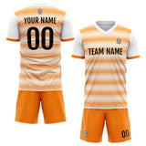 Benutzerdefinierte Fußball Trikots für Männer Frauen Personalisierte Fußball Uniformen für Erwachsene und Kind Weiß-Orange