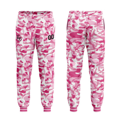 Benutzerdefiniert Tarnung Sport Jersey Satz Trainingsanzug Zur Seite fahren Kapuzenpullover Oberteile und Hose Satz Rosa