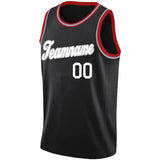 Benutzerdefiniert Authentisch Basketball Jersey Schwarz-Weiß-Grau-Rot