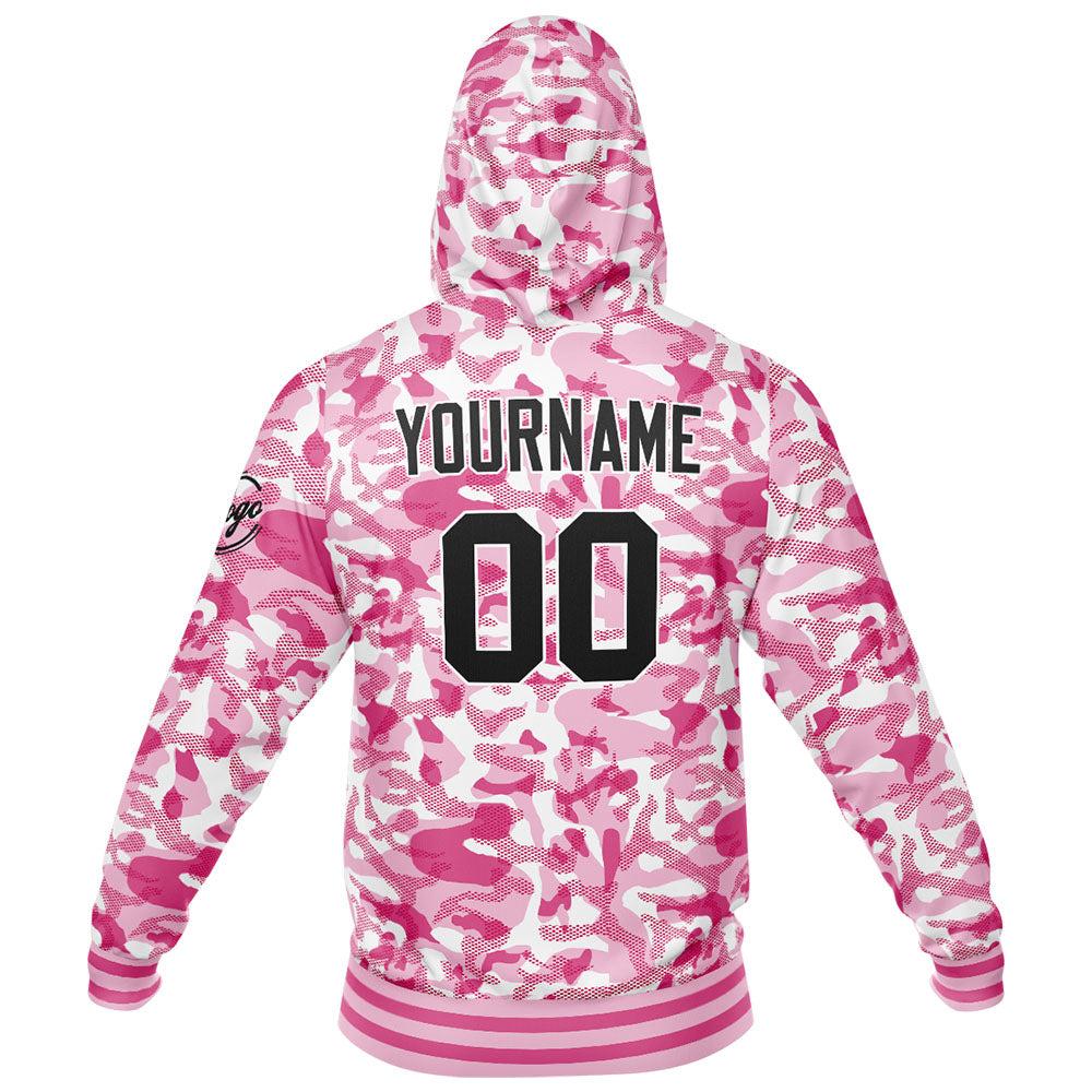 Benutzerdefiniert Tarnung Sport Jersey Satz Trainingsanzug Zur Seite fahren Kapuzenpullover Oberteile und Hose Satz Rosa