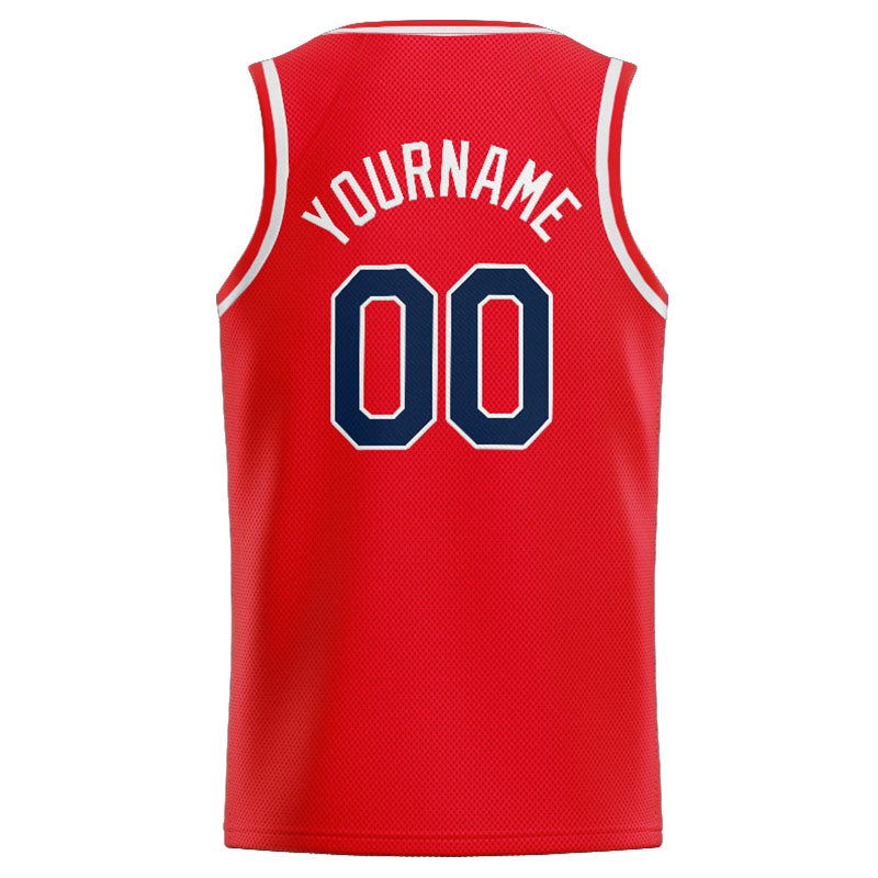 Benutzerdefinierte Authentisch  Basketball Trikot Rot-Weiß-Marine