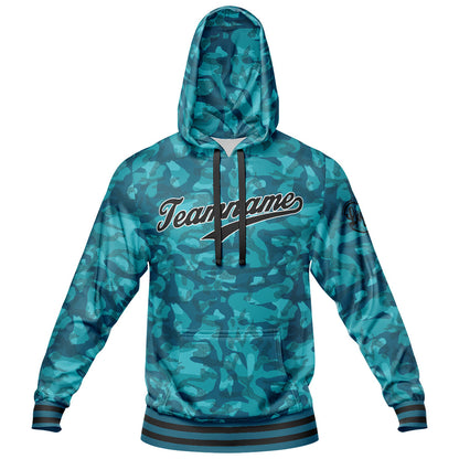 Benutzerdefiniert Tarnung Sport Jersey Satz Trainingsanzug Zur Seite fahren Kapuzenpullover Oberteile und Hose Satz Grün