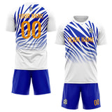 Benutzerdefinierte Fußball Trikots für Männer Frauen Personalisierte Fußball Uniformen für Erwachsene und Kind Weiß&Royal