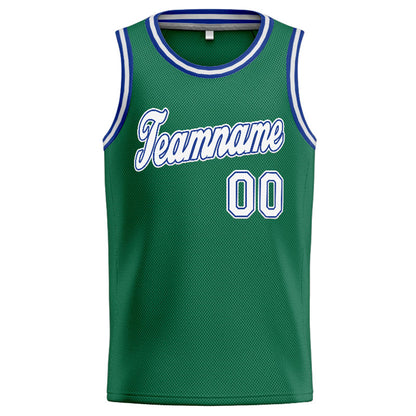Benutzerdefinierte Authentisch  Basketball Trikot Kelly Grün-Weiß- königlich