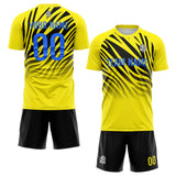Benutzerdefinierte Fußball Trikots für Männer Frauen Personalisierte Fußball Uniformen für Erwachsene und Kind Gelb&Schwarz