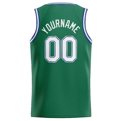 Benutzerdefinierte Authentisch  Basketball Trikot Kelly Grün-Weiß- königlich