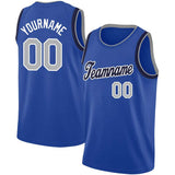 Benutzerdefiniert Authentisch Basketball Jersey Weiß-Grau-Gold