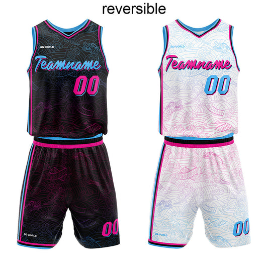 Benutzerdefinierter Reversible Basketballanzug für Erwachsene und Kinder Personalisiertes Trikot